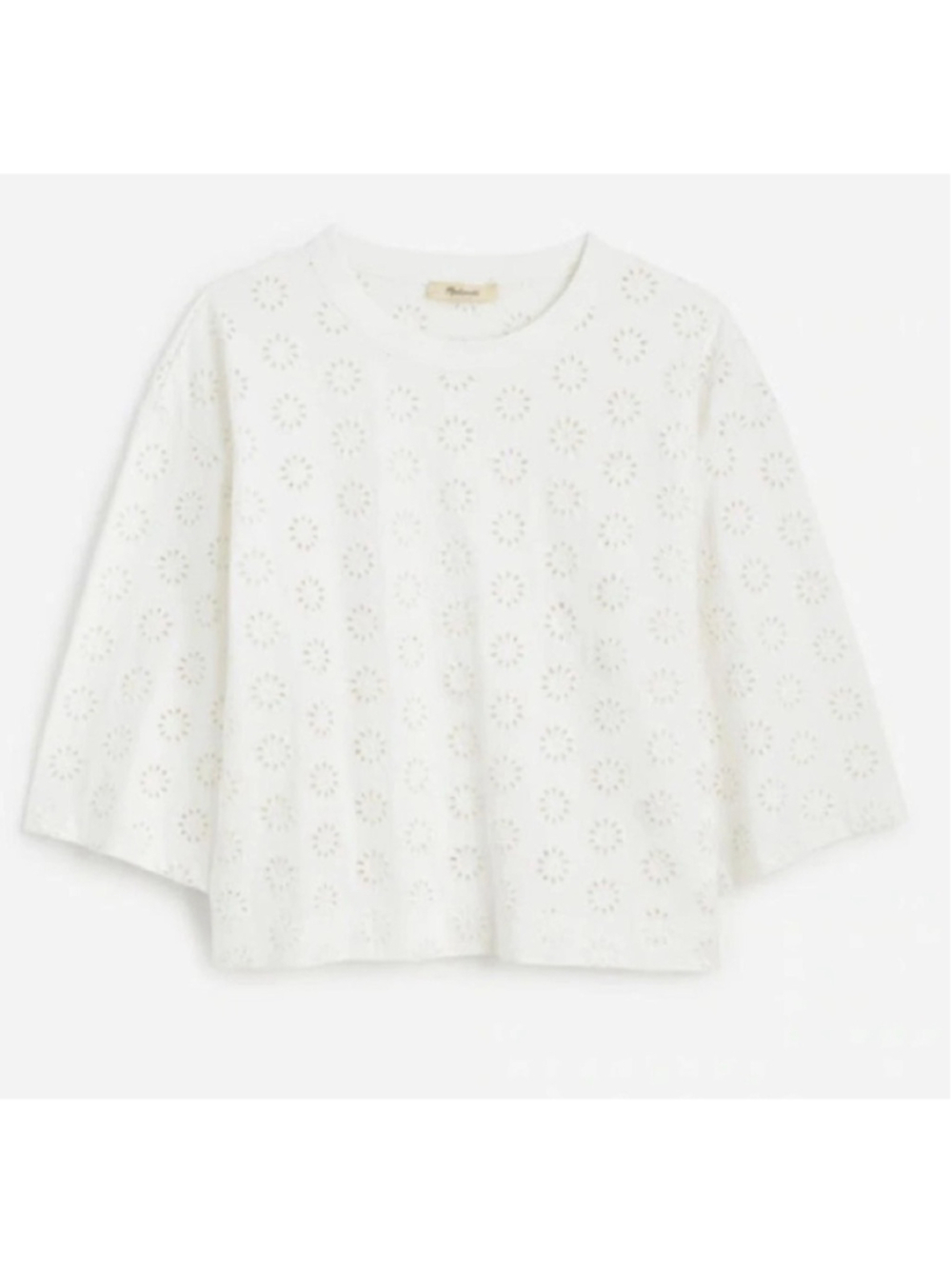 NWT Madewell Embroidered Wide-Sleeve Boxy Tee in XXS in white